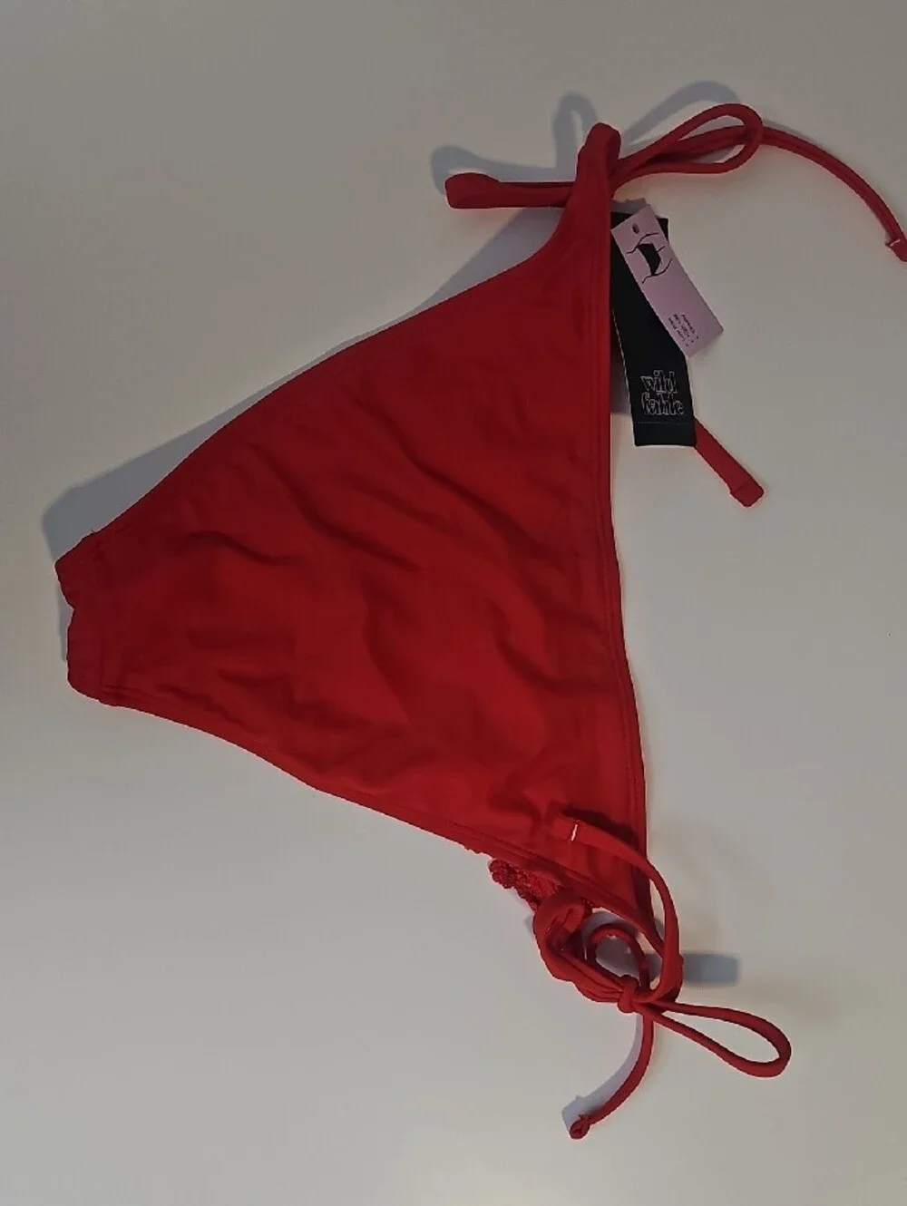 Wild Fable Women's M Crochet Edge Red Triangle Bikini Set